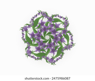 Vector Imagen de un adorno con flores trepadoras