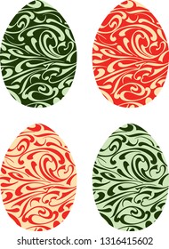 Vector image of ornamental easter eggs