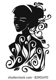 vector image of ornamental girl