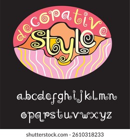 Vector image ornate decorative font.