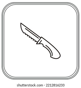 vector image of outdoor camping icons with white background and black lines border.