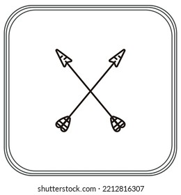 vector image of outdoor camping icons with white background and black lines border.