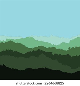 Vector image of overlapping mountains