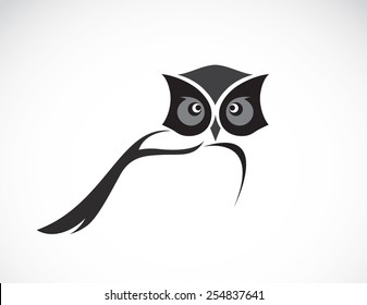 Vector image of an owl design on white background