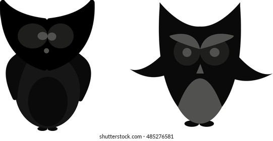 Vector image of an owl design on white background

