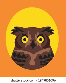 Vector image of an owl in a hollow