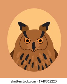 
Vector image of an owl in a hollow