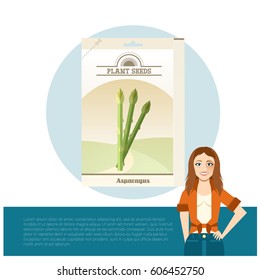 Vector image of the Pack of asparagus seeds icon