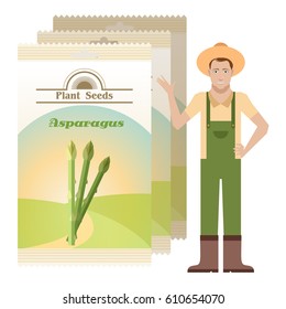 Vector image of the Pack of asparagus seeds icon