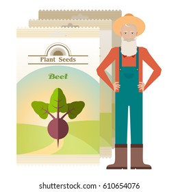 Vector image of the Pack of Beet seeds icons