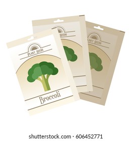 Vector image of the Pack of Broccoli seeds icon