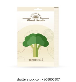 Vector image of the Pack of Broccoli seeds icon