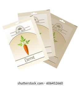 Vector image of the Pack of Carrot seeds icon
