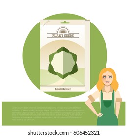 Vector image of the Pack of Cauliflower seeds icon