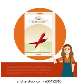 Vector image of the Pack of Chilli seeds icon