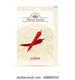 Vector image of the Pack of Chilli seeds icon