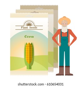 Vector image of the Pack of Corn seeds icon