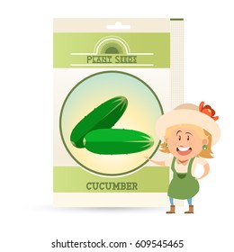 Vector image of the Pack of Cucumber seeds icon