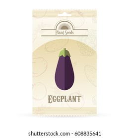 Vector image of the Pack of eggplant seeds