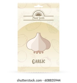 Vector image of the Pack of garlic seeds icon