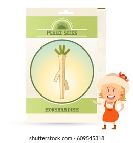 Vector image of the Pack of Horseradish seeds icon