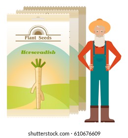 Vector image of the Pack of Horseradish seeds icon