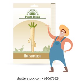 Vector image of the Pack of Horseradish seeds icon