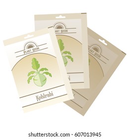 Vector image of the Pack of Kohlrabi seeds icon