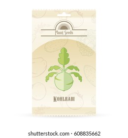 Vector image of the Pack of Kohlrabi seeds icon