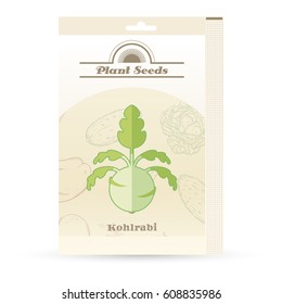 Vector image of the Pack of Kohlrabi seeds icon