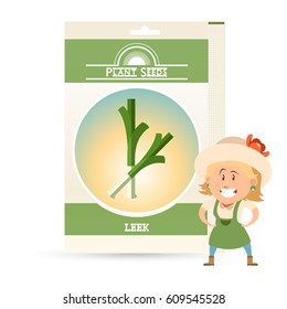 Vector image of the Pack of Leek seeds icon
