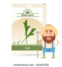 Vector image of the Pack of Leek seeds icon
