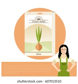 Vector image of the Pack of Onion seeds icon