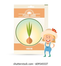 Vector image of the Pack of Onion seeds icon