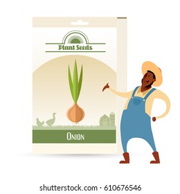 Vector image of the Pack of Onion seeds icon