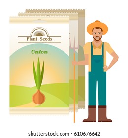 Vector image of the Pack of Onion seeds icon