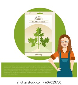 Vector image of the Pack of Parsley seeds icon