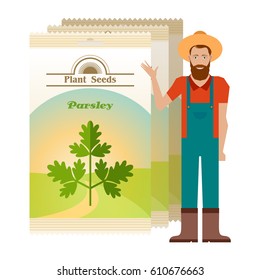 Vector image of the Pack of Parsley seeds icon