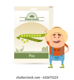 Vector image of the Pack of Peas seeds icon