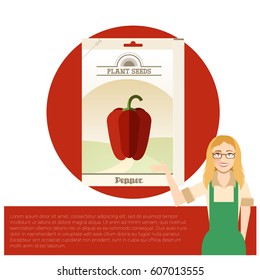 Vector image of the Pack of Pepper seeds icon