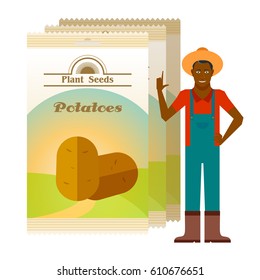 Vector image of the Pack of Potatoes seeds icon
