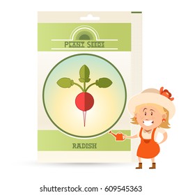 Vector image of the Pack of Radish seeds icon