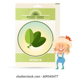 Vector image of the Pack of Spinach seeds icon