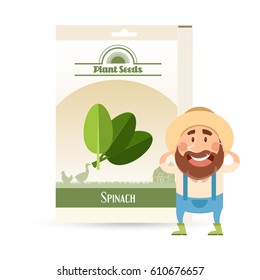 Vector image of the Pack of Spinach seeds icon