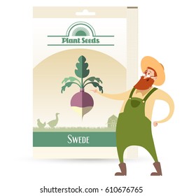 Vector image of the Pack of Swede seeds