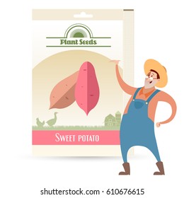 Vector image of the Pack of Sweet potato seeds