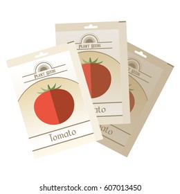 Vector image of the Pack of Tomato seeds