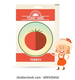Vector image of the Pack of Tomato seeds