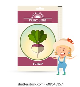 Vector image of the Pack of Turnip seeds icon
