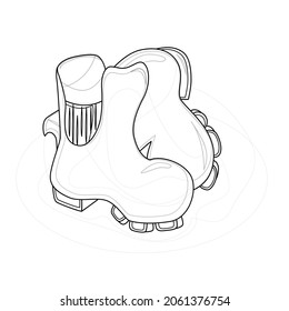 Vector image of a pair of boots in outline style. EPS 10